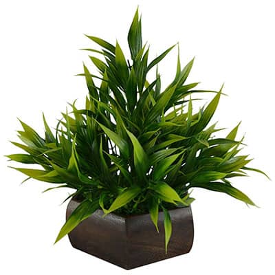 Artificial Bamboo Leaves Plant with Wooden Pot